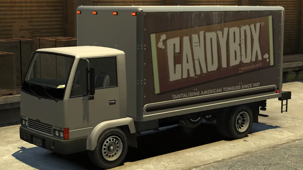 یک Mule متعلق به Candybox در GTA IV. (نمای زاویه عقب)