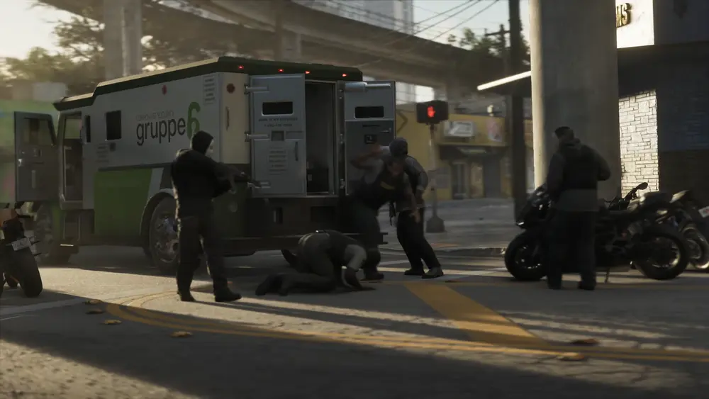 یک Stockade متعلق به Gruppe Sechs در حال سرقت در Extended Look مربوط به GTA VI.