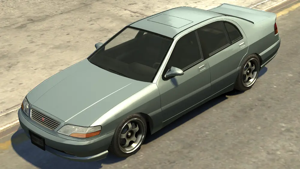 یک Feroci با اسپویلر لبهای در GTA IV. (نمای زاویه عقب)