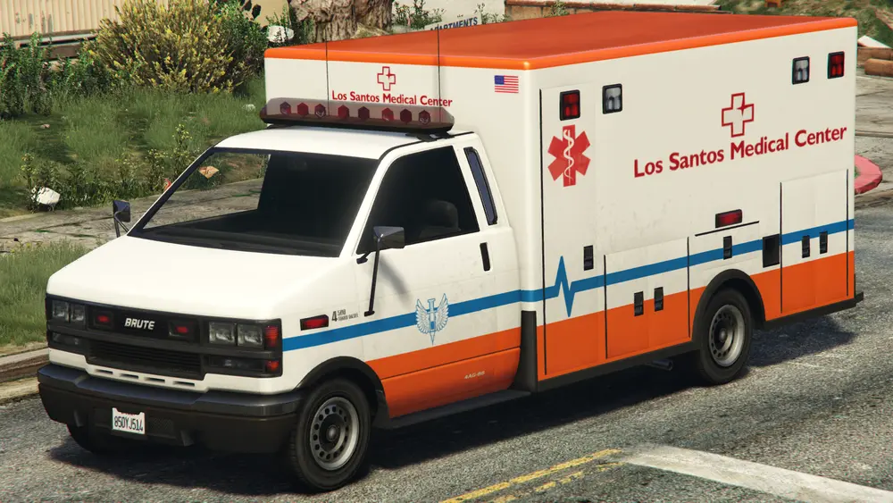 نسخهی GTA V، Los Santos Medical Center. (نمای زاویه عقب)
