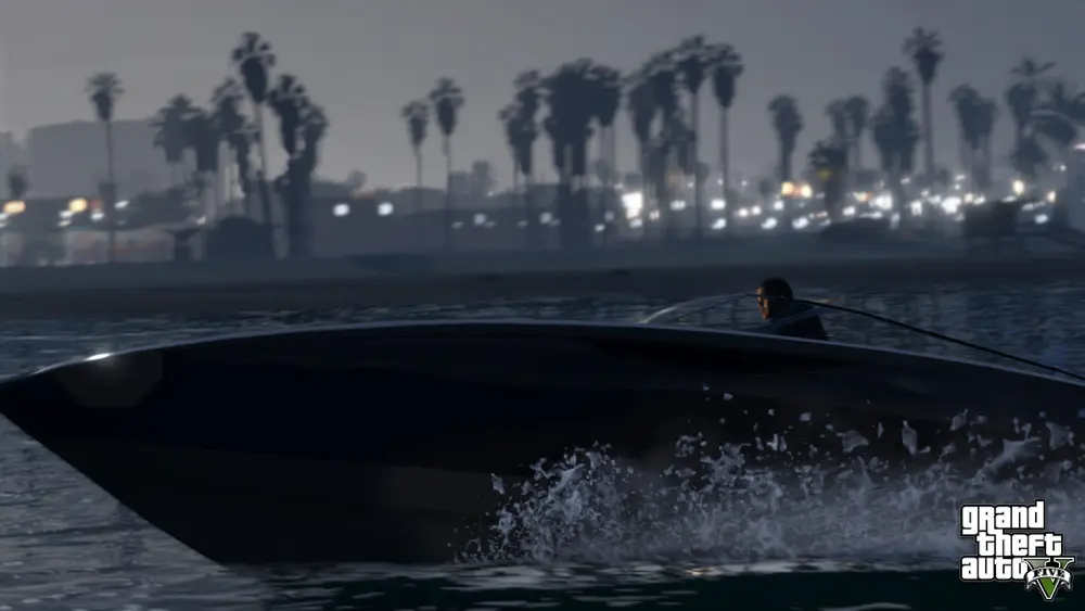 فرانکلین در حال راندن Squalo در GTA V.